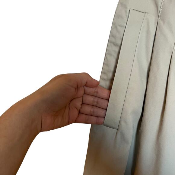 & Other Stories Belted Waist Pleated Trousers Ghurka Waistband Pants Tan Size 10 - Picture 9 of 14